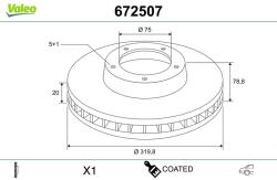 VALEO Disc frana VALEO COATED 672507 (672507)