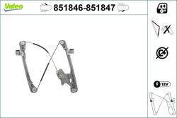 VALEO Mecanism actionare geam VALEO 851847 (851847)
