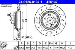 ATE Disc frana ATE 24.0126-0137.1 (24.0126-0137.1)