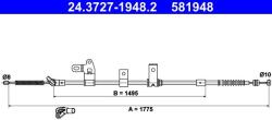 ATE Cablu, frana de parcare ATE 24.3727-1948.2 (24.3727-1948.2)