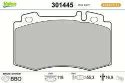 VALEO set placute frana, frana disc VALEO FIRST 301445 (301445)