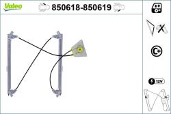 VALEO Mecanism actionare geam VALEO 850619 (850619)