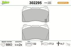 VALEO set placute frana, frana disc VALEO 302295 (302295)