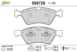VALEO set placute frana, frana disc VALEO 598728 (598728)
