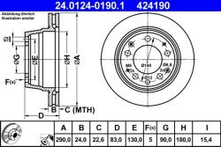 ATE Disc frana ATE 24.0124-0190.1 (24.0124-0190.1)