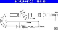 ATE Cablu, frana de parcare ATE 24.3727-0130.2 (24.3727-0130.2)