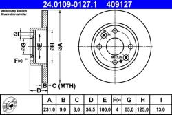 ATE Disc frana ATE 24.0109-0127.1 (24.0109-0127.1)