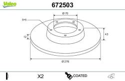 VALEO Disc frana VALEO 672503 (672503)