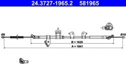 ATE Cablu, frana de parcare ATE 24.3727-1965.2 (24.3727-1965.2)