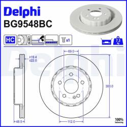DELPHI Disc frana DELPHI BG9548BC (BG9548BC) - automobilus