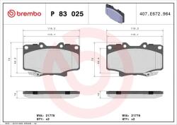 BREMBO set placute frana, frana disc BREMBO PRIME LINE P 83 025 (P 83 025)