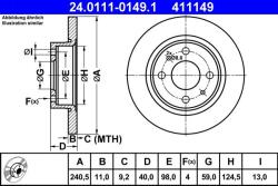 ATE Disc frana ATE 24.0111-0149.1 (24.0111-0149.1)