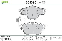 VALEO set placute frana, frana disc VALEO 601395 (601395)
