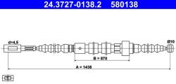 ATE Cablu, frana de parcare ATE 24.3727-0138.2 (24.3727-0138.2)