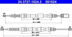 ATE Cablu, frana de parcare ATE 24.3727-1024.2 (24.3727-1024.2)