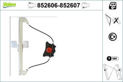 VALEO Mecanism actionare geam VALEO 852606 (852606)
