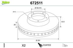 VALEO Disc frana VALEO 672511 (672511)