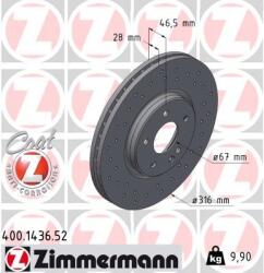 ZIMMERMANN Disc frana ZIMMERMANN SPORT Z 400.1436. 52 (400.1436.52)