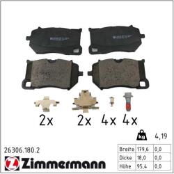 ZIMMERMANN set placute frana, frana disc ZIMMERMANN 26306.180. 2 (26306.180.2)