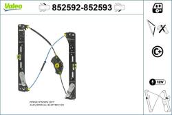 VALEO Mecanism actionare geam VALEO 852593 (852593)