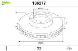 VALEO Disc frana VALEO 186277 (186277)