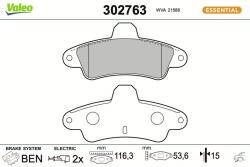 VALEO set placute frana, frana disc VALEO 302763 (302763)