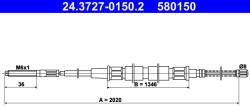 ATE Cablu, frana de parcare ATE 24.3727-0150.2 (24.3727-0150.2)