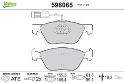 VALEO set placute frana, frana disc VALEO 598065 (598065)