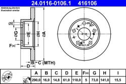 ATE Disc frana ATE 24.0116-0106.1 (24.0116-0106.1)