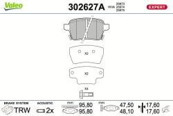 VALEO set placute frana, frana disc VALEO 302627A (302627A)