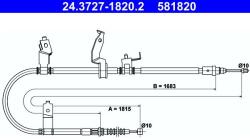 ATE Cablu, frana de parcare ATE 24.3727-1820.2 (24.3727-1820.2)