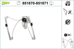 VALEO Mecanism actionare geam VALEO 851870 (851870)