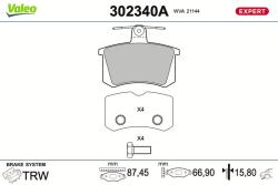 VALEO set placute frana, frana disc VALEO 302340A (302340A)