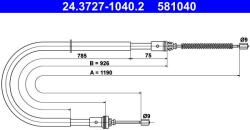 ATE Cablu, frana de parcare ATE 24.3727-1040.2 (24.3727-1040.2)