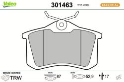 VALEO set placute frana, frana disc VALEO ESSENTIAL 301463 (301463)