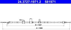 ATE Cablu, frana de parcare ATE 24.3727-1971.2 (24.3727-1971.2)