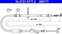 ATE Cablu, frana de parcare ATE 24.3727-0777.2 (24.3727-0777.2)