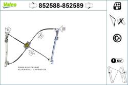 VALEO Mecanism actionare geam VALEO 852589 (852589)