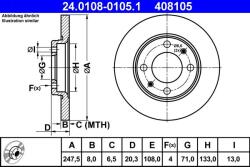 ATE Disc frana ATE 24.0108-0105.1 (24.0108-0105.1)