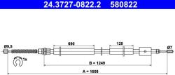 ATE Cablu, frana de parcare ATE 24.3727-0822.2 (24.3727-0822.2)