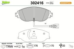 VALEO set placute frana, frana disc VALEO ESSENTIAL 302416 (302416)