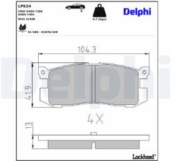 DELPHI set placute frana, frana disc DELPHI LP624 (LP624)