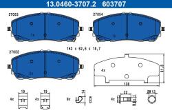 ATE set placute frana, frana disc ATE 13.0460-3707.2 (13.0460-3707.2)