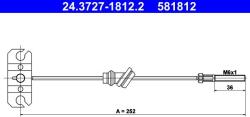 ATE Cablu, frana de parcare ATE 24.3727-1812.2 (24.3727-1812.2)