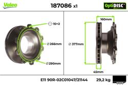 VALEO Disc frana VALEO 187086 (187086) - automobilus