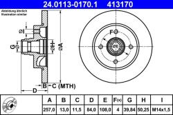 ATE Disc frana ATE 24.0113-0170.1 (24.0113-0170.1)