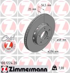 ZIMMERMANN Disc frana ZIMMERMANN 100.1224. 20 (100.1224.20)