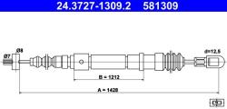 ATE Cablu, frana de parcare ATE 24.3727-1309.2 (24.3727-1309.2)
