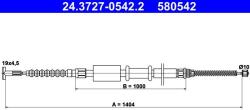 ATE Cablu, frana de parcare ATE 24.3727-0542.2 (24.3727-0542.2)
