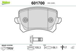 VALEO set placute frana, frana disc VALEO 601700 (601700)